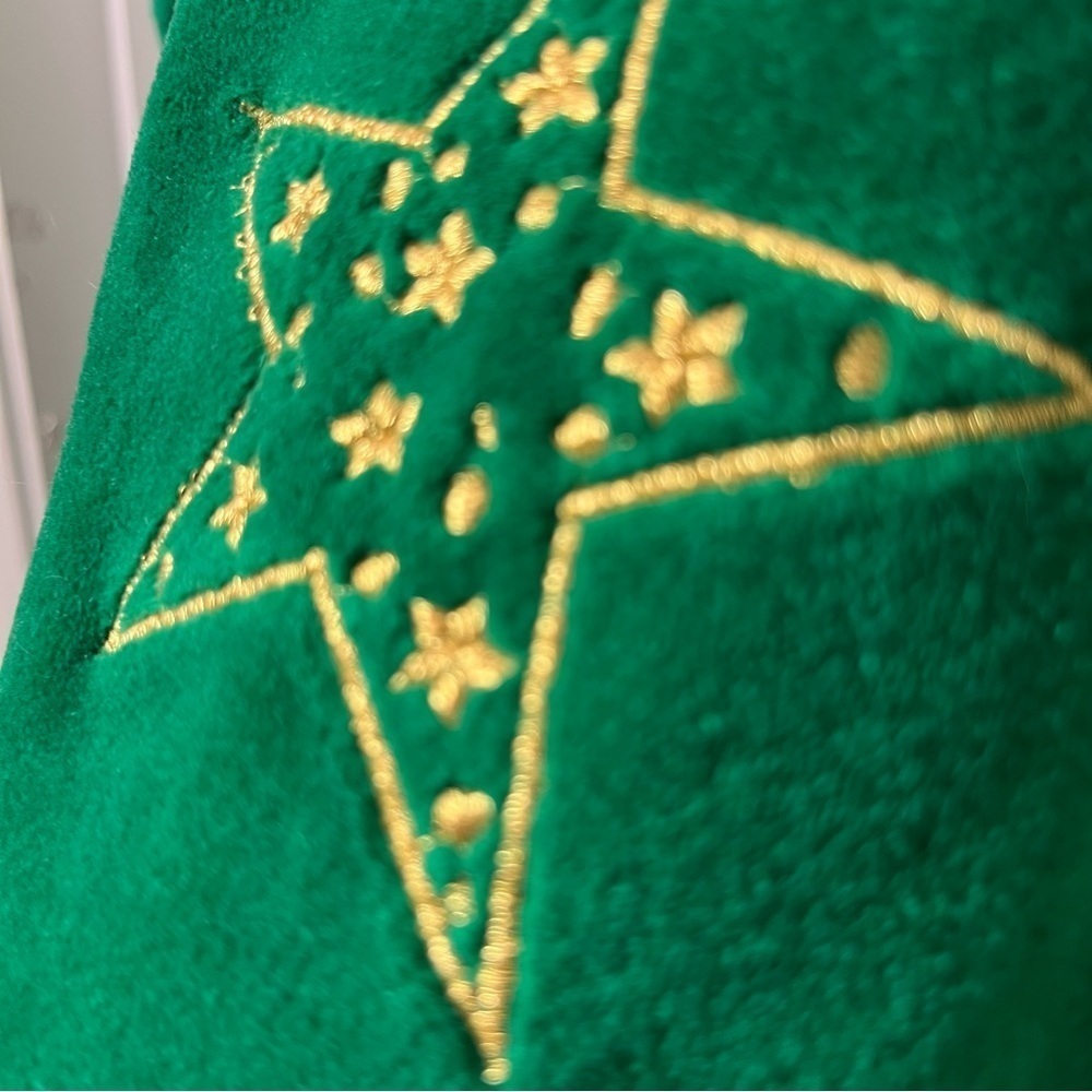 Neiman Marcus Vintage Green Velour Sweatshirt quarter zip Size XL Embroidered - Picture 6 of 16